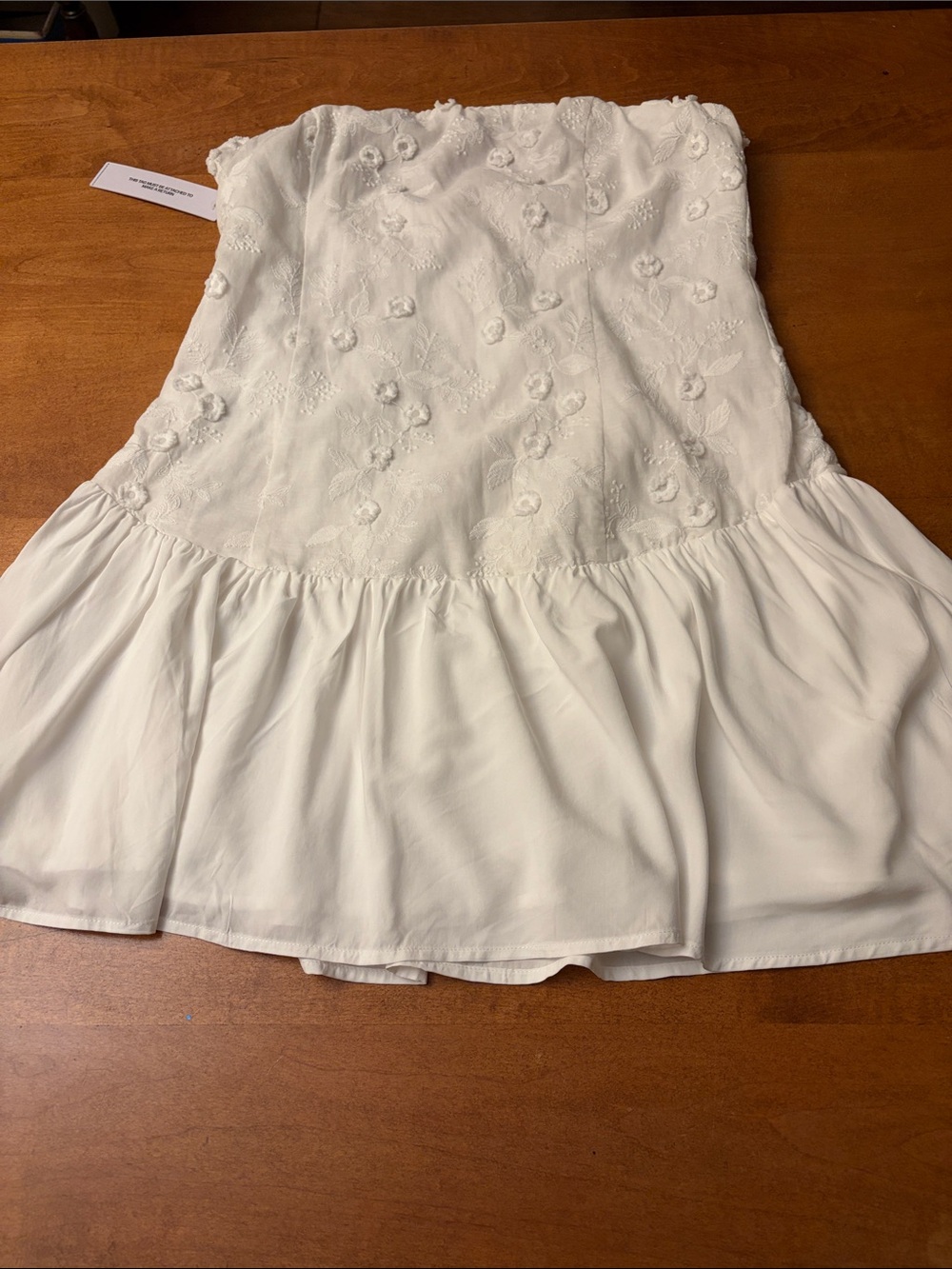 White Princess Polly Envie Strapless Embroidered mini Dress